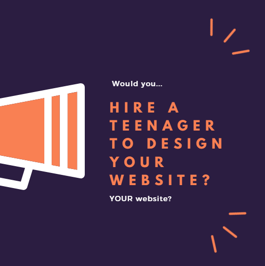 Would you hire a teenager to design your website?